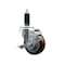 Service Caster 3.5'' Maroon Poly Swivel 1-1/8'' Expanding Stem Caster with Brake SCC-EX20S3514-PPUB-MRN-TLB-118 - alternate 1
